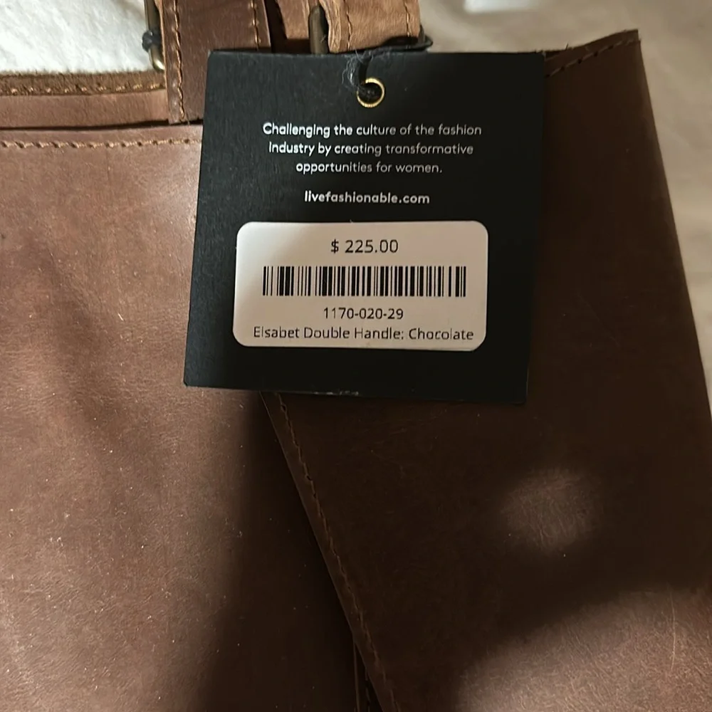 Able Elsabet Double Handle chocolate bag. NWT - Picture 3 of 4